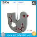 Ceramic Custom White and Red Bird Ornaments Christmas Decor